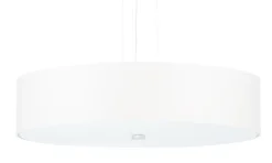 Sollux Hängelampe Stoff Glas Ø 50 cm rund Weiß 5x E27 ZIROLI< Hängelampen|Moderne Lampen