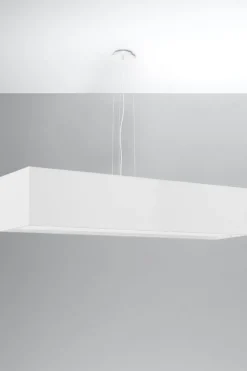 Sollux Hängelampe Stoff Glas Weiß 120 cm breit blendarm 5x E27< Hängelampen|Esszimmer Lampen