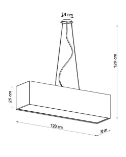 Sollux Hängelampe Stoff Glas Weiß 120 cm breit blendarm 5x E27< Hängelampen|Esszimmer Lampen