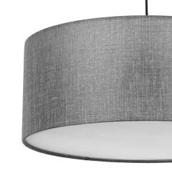 TK Lighting Hängelampe Stoff Grau Ø 50 cm rund blendarm Modern< Hängelampen|Moderne Lampen