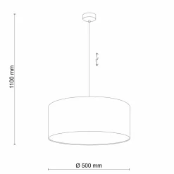 TK Lighting Hängelampe Stoff Grau Ø 50 cm rund blendarm Modern< Hängelampen|Moderne Lampen
