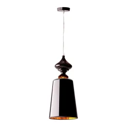Hängelampen|Esszimmer Lampen*Nowodvorski Hängelampe Stoff in Schwarz Gold E27 Ø 19 cm
