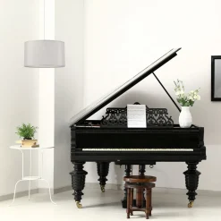 Schlafzimmer Lampen|Küchenlampen*Lamkur Hängelampe Stoff in Silber Ø 35 cm verstellbar Modern E27