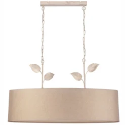 Küchenlampen|Stofflampen*Lamkur Hängelampe Stoff Metall B: 89 cm in Gold 2-flammig E27