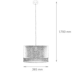 TK Lighting Hängelampe Stoff Metall E27 in Schwarz Braun< Hängelampen|Esszimmer Lampen