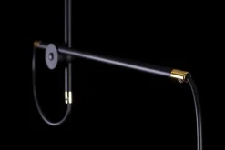 Hängelampen|Esszimmer Lampen*Emibig Hängelampe Stoff Metall Schwarz Silber Gold verstellbar