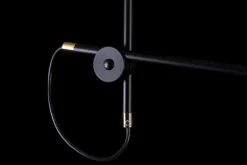 Hängelampen|Esszimmer Lampen*Emibig Hängelampe Stoff Metall Schwarz Silber Gold verstellbar