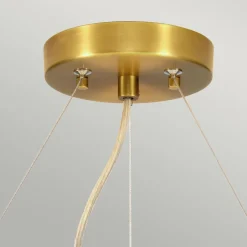 Elstead Hängelampe Stoff Schirm rund Ø59cm in Creme Messing< Moderne Lampen|Stofflampen