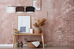 Belis Hängelampe Stoff Weiß Braun Schwarz E27 100 cm lang< Bürolampen|Wohnzimmerlampen