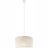 Lamkur Hängelampe Stoff Weiß Creme Ø 35 cm Modern verstellbar E27< Wohnzimmerlampen|Stofflampen