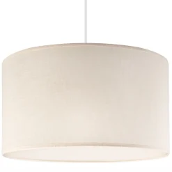Lamkur Hängelampe Stoff Weiß Creme Ø 35 cm Modern verstellbar E27< Wohnzimmerlampen|Stofflampen