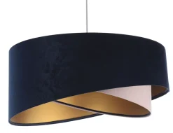 Bürolampen|Schlafzimmer Lampen*BPS Koncept Hängelampe Stoffschirm Blau Rosa Gold E27 rund Ø 50 cm