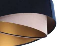 Bürolampen|Schlafzimmer Lampen*BPS Koncept Hängelampe Stoffschirm Blau Rosa Gold E27 rund Ø 50 cm