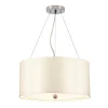 Elstead Hängelampe Stoffschirm rund Ø46cm in Creme Chrom NASIA< Moderne Lampen|Stofflampen