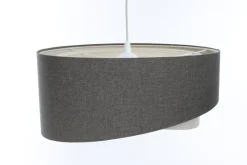 BPS Koncept Hängelampe Stoffschirm und Ø 50 cm E27 Grau Creme verstellbar< Bürolampen|Schlafzimmer Lampen