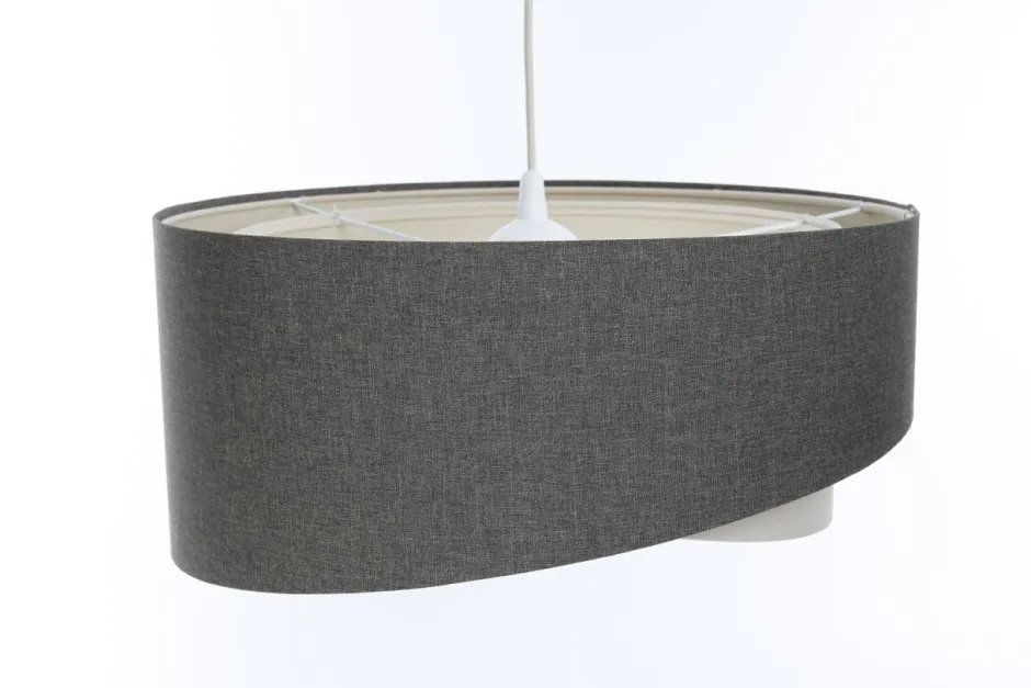 BPS Koncept Hängelampe Stoffschirm und Ø 50 cm E27 Grau Creme verstellbar< Bürolampen|Schlafzimmer Lampen