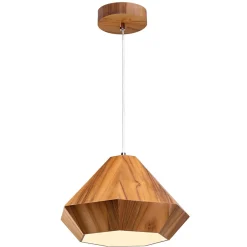 Hängelampen|Bürolampen*Elstead Hängelampe Teakholzfurnier B: 34,5 cm E27 modernes Design
