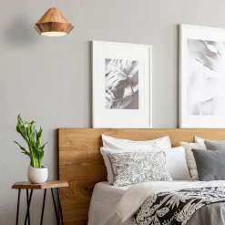 Hängelampen|Bürolampen*Elstead Hängelampe Teakholzfurnier B: 34,5 cm E27 modernes Design