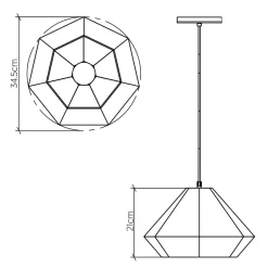 Hängelampen|Bürolampen*Elstead Hängelampe Teakholzfurnier B: 34,5 cm E27 modernes Design