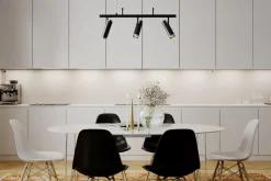 By Rydéns Hängelampe verstellbar L: 80 cm H: max. 140 cm Schwarz 3x GU10< Hängelampen|Wohnzimmerlampen