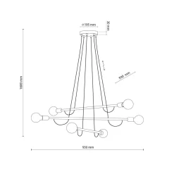 TK Lighting Hängelampe verstellbar L: 93 cm H: max. 160 cm für 6x E27< Hängelampen|Esszimmer Lampen
