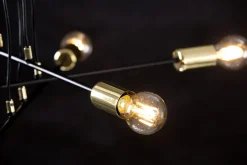 Hängelampen|Esszimmer Lampen*Emibig Hängelampe verstellbar Schwarz Retro 6x E27 Metall