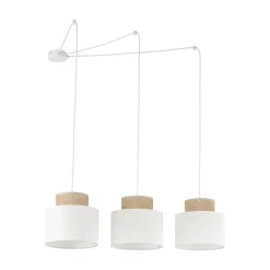 Stofflampen|Retro Lampen*TK Lighting Hängelampe verstellbar Stoff Jute B: max. 4 m E27 3-flammig