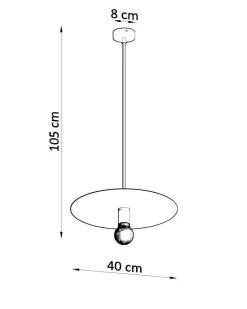 Sollux Hängelampe Weiß Ø 40 cm Metall E27 Küche Esszimmer< Moderne Lampen|Esszimmer Lampen