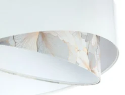 BPS Koncept Hängelampe Weiß Creme rund Ø 50 cm E27 Velours Optik Stoff< Bürolampen|Schlafzimmer Lampen