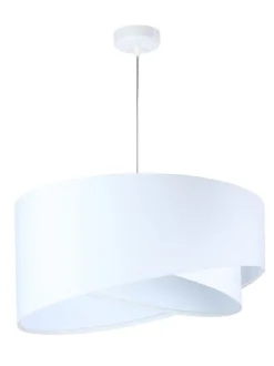 BPS Koncept Hängelampe Weiß E27 rund D: 50 cm Stoff Velours Optik Modern< Bürolampen|Schlafzimmer Lampen