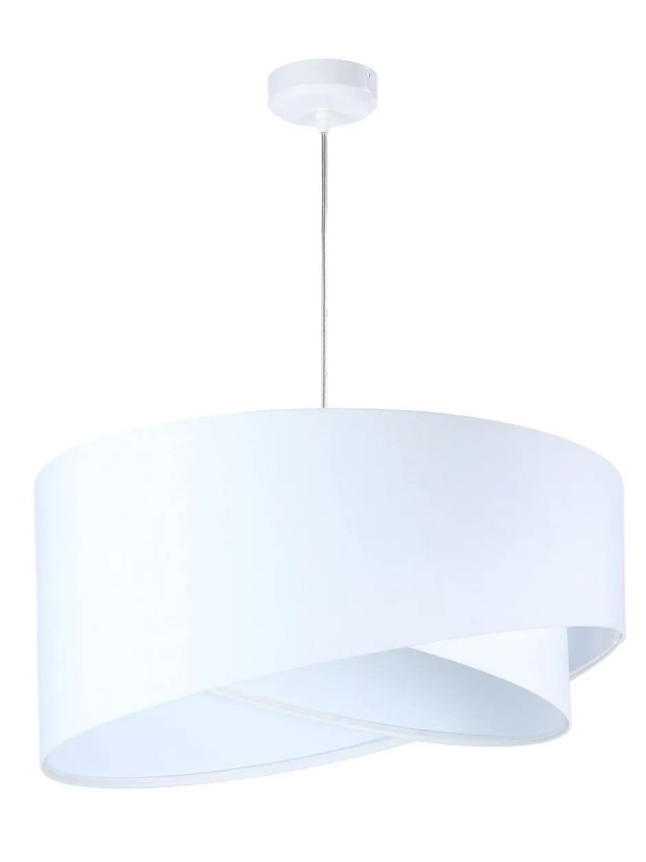 BPS Koncept Hängelampe Weiß E27 rund D: 50 cm Stoff Velours Optik Modern< Bürolampen|Schlafzimmer Lampen