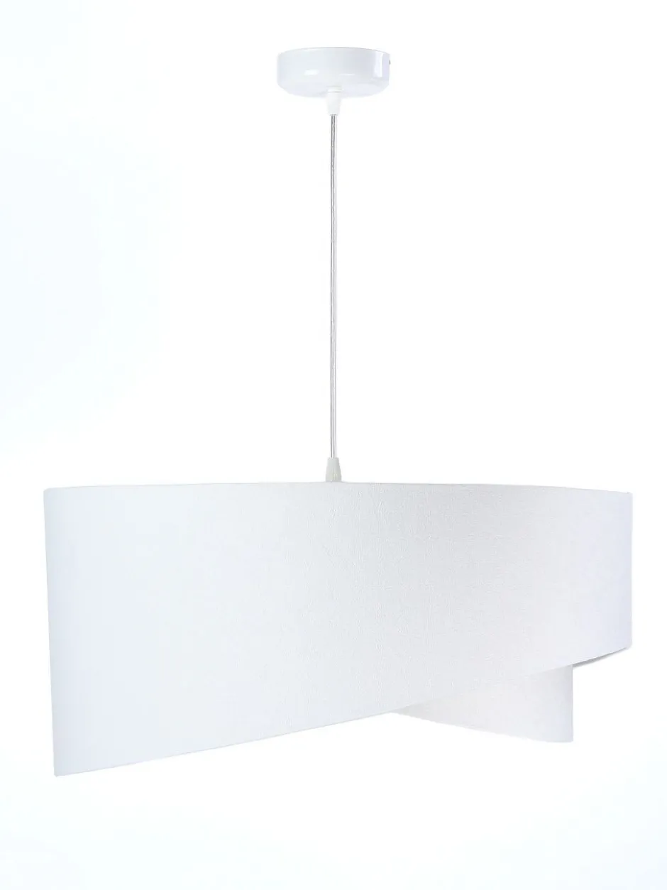 BPS Koncept Hängelampe Weiß E27 rund D: 50 cm Stoff Velours Optik Modern< Bürolampen|Schlafzimmer Lampen