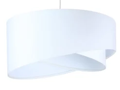 BPS Koncept Hängelampe Weiß E27 rund D: 50 cm Stoff Velours Optik Modern< Bürolampen|Schlafzimmer Lampen