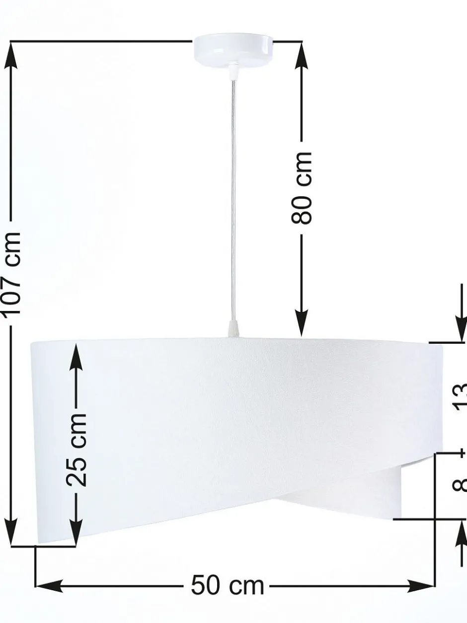 BPS Koncept Hängelampe Weiß E27 rund D: 50 cm Stoff Velours Optik Modern< Bürolampen|Schlafzimmer Lampen