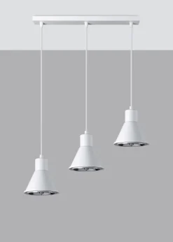 Sollux Hängelampe Weiß 3-flammig B: 45 cm ES111 Retro Metall< Hängelampen|Wohnzimmerlampen