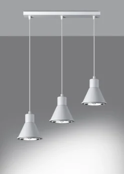 Sollux Hängelampe Weiß 3-flammig B: 45 cm ES111 Retro Metall< Hängelampen|Wohnzimmerlampen