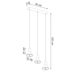 Sollux Hängelampe Weiß 3-flammig B: 45 cm ES111 Retro Metall< Hängelampen|Wohnzimmerlampen