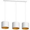 Hängelampen|Bürolampen*Luminex Hängelampe Weiß Gold Stoff Metall L:75 cm blendarm