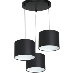 Hängelampen|Bürolampen*Luminex Hängelampe Weiß Gold Stoff Metall E27 B:45 cm blendarm