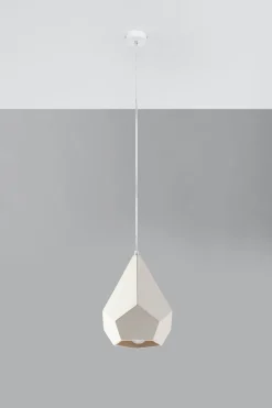 Hängelampen|Esszimmer Lampen*Sollux Hängelampe Weiß Keramik bemalbar geometrisch E27