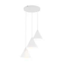 TK Lighting Hängelampe Weiß Metall Ø 42 cm 3-flammig Retro Design< Hängelampen|Bürolampen
