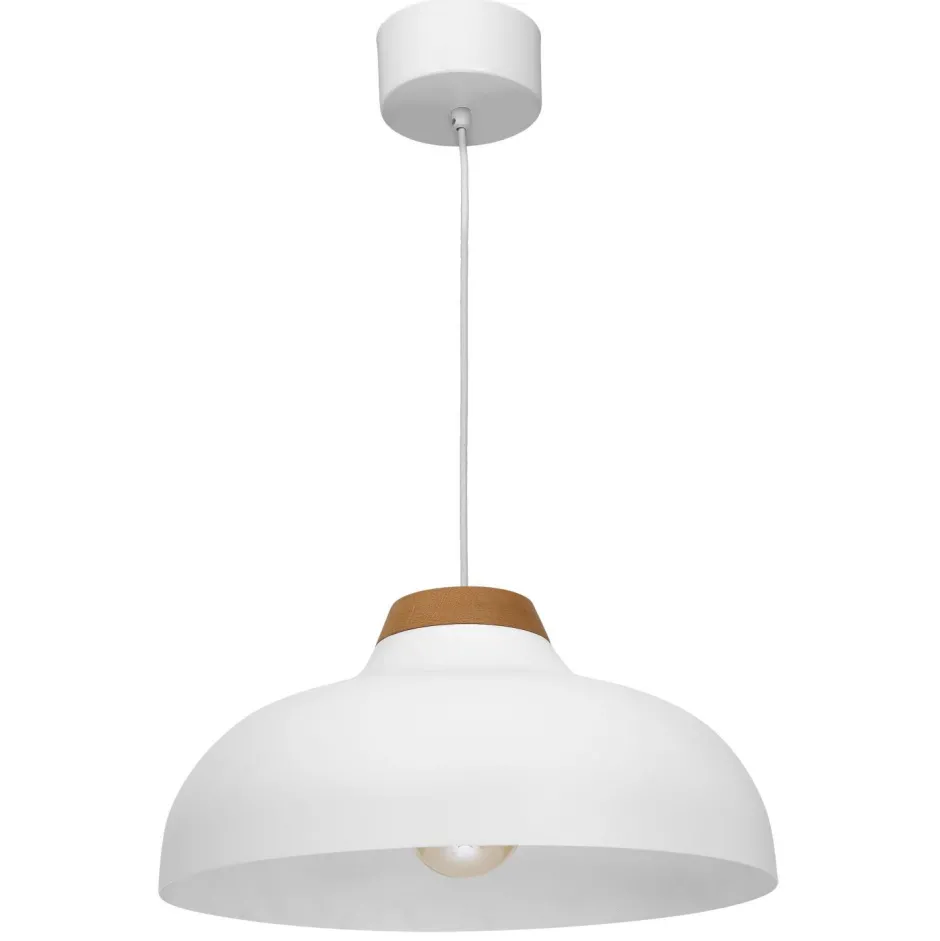 Esszimmer Lampen|Wohnzimmerlampen*Luminex Hängelampe Weiß Metall Ø40 cm Skandinavisch E27