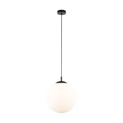 Hängelampen|Esszimmer Lampen*TK Lighting Hängelampe Weiß Schwarz Ø 35 cm E27 Kugel Glas Metall