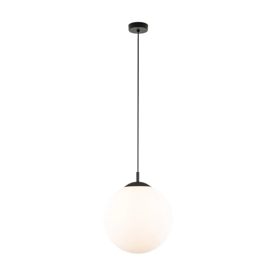Hängelampen|Esszimmer Lampen*TK Lighting Hängelampe Weiß Schwarz Ø 35 cm E27 Kugel Glas Metall