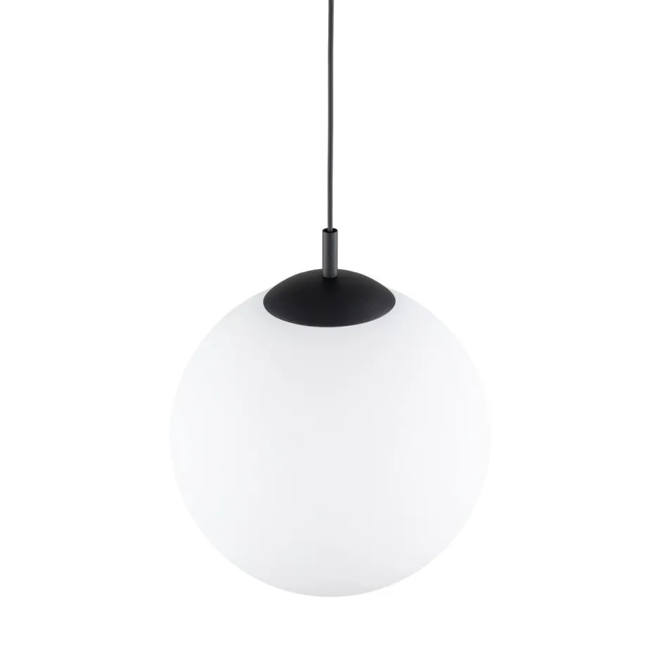 Hängelampen|Esszimmer Lampen*TK Lighting Hängelampe Weiß Schwarz Ø 35 cm E27 Kugel Glas Metall
