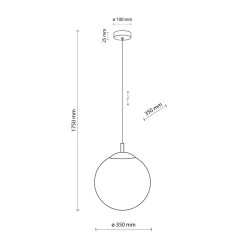 Hängelampen|Esszimmer Lampen*TK Lighting Hängelampe Weiß Schwarz Ø 35 cm E27 Kugel Glas Metall