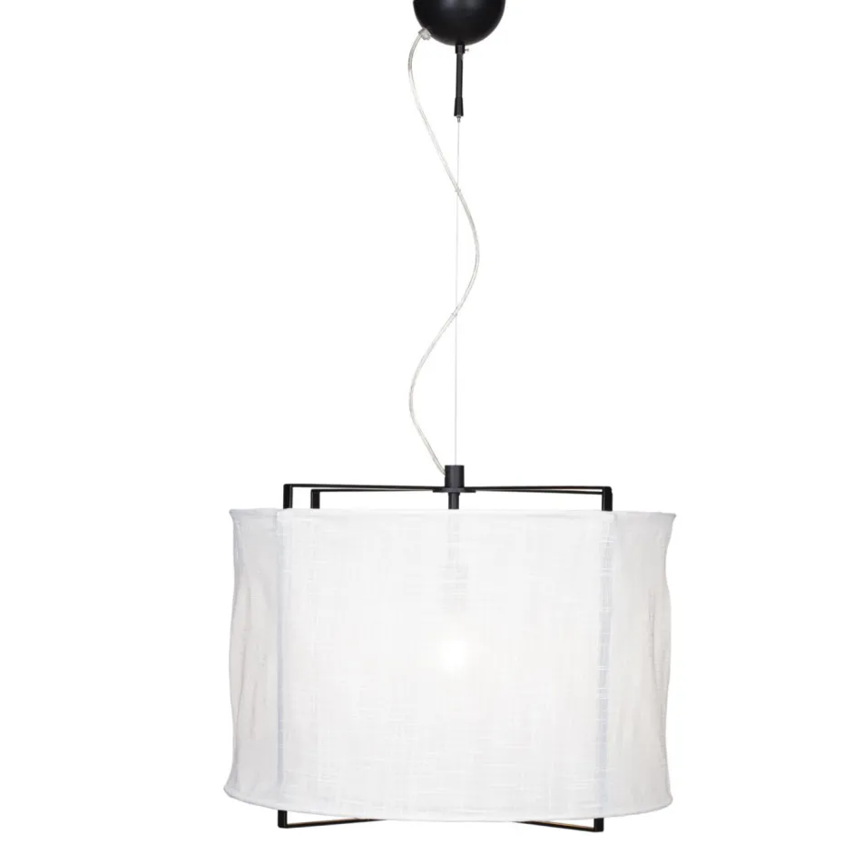 Hängelampen|Wohnzimmerlampen*By Rydéns Hängelampe Weiß Schwarz B: 61,5 cm Metall Stoff E27