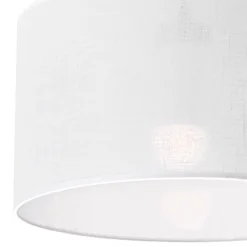 Lamkur Hängelampe Weiß Stoff Ø 35 cm verstellbar wohnlich Modern E27< Schlafzimmer Lampen|Küchenlampen