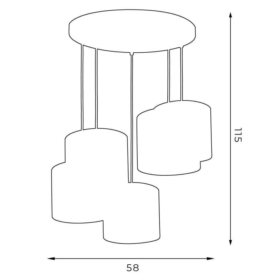 Luminex Hängelampe Weiß Stoff Metall B:58 cm 5-flmg blendarm< Hängelampen|Bürolampen