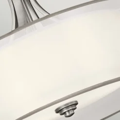 Hängelampen|Wohnzimmerlampen*Elstead Hängelampe Weiß Zinn antik Ø51cm blendarm 4x E27